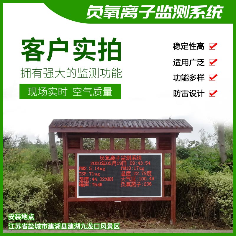 風途科技負氧離子監(jiān)測站已投入多個公園、景點